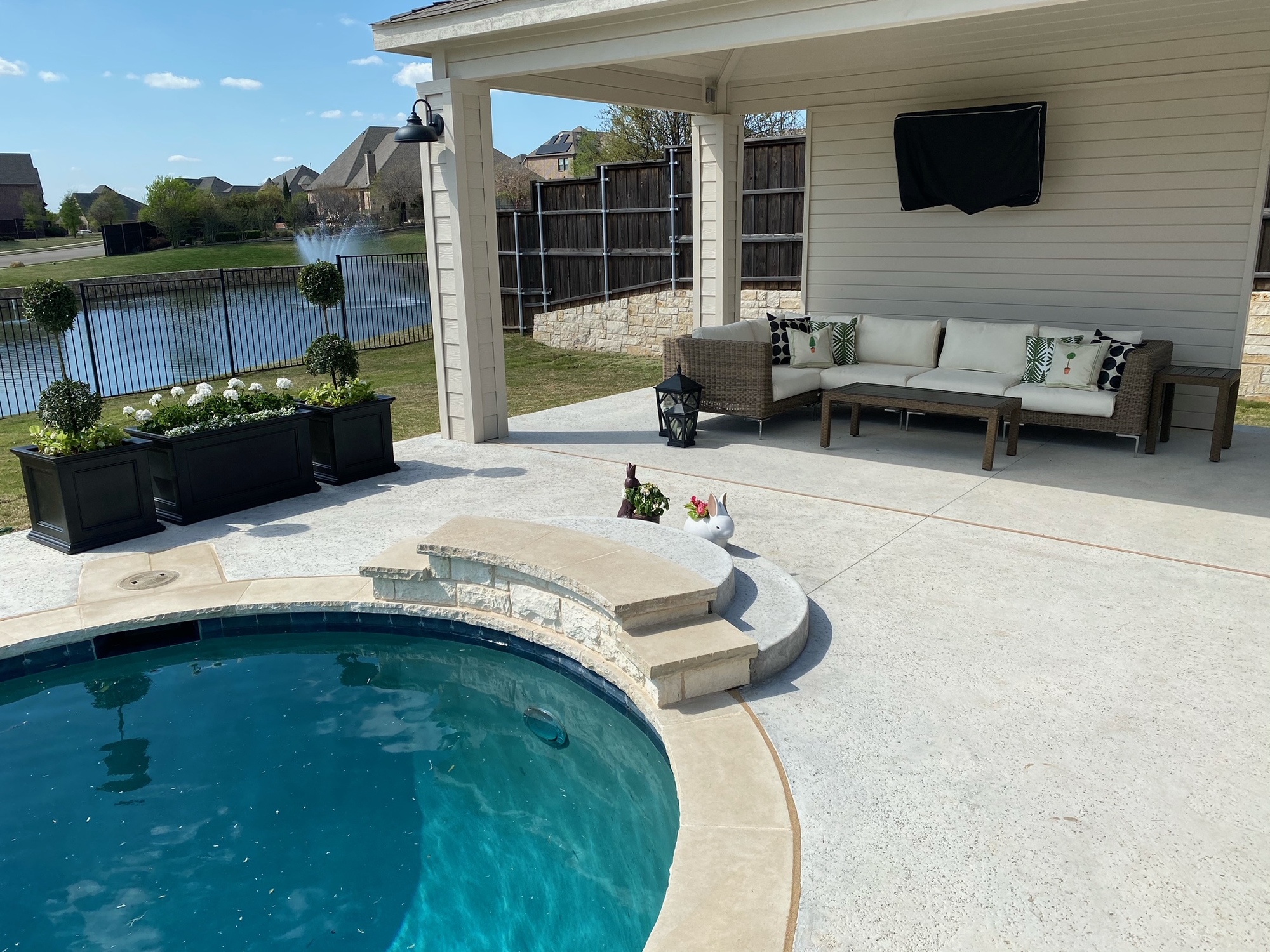 Contemporary Patio + Pool in Texas - Photo 1