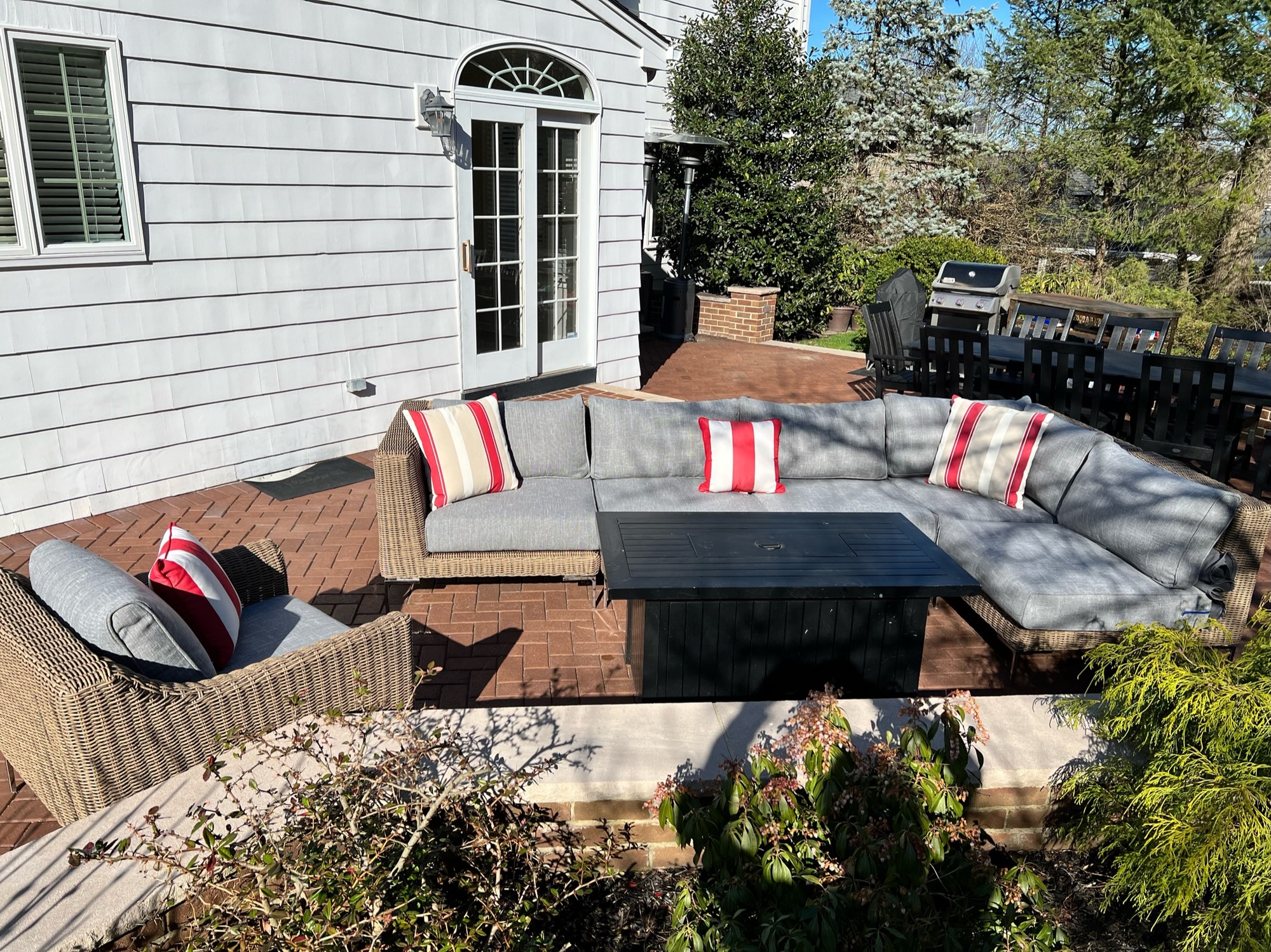 A Carolina-Style Porch and Red Paver Patio in New Jersey - Photo 1