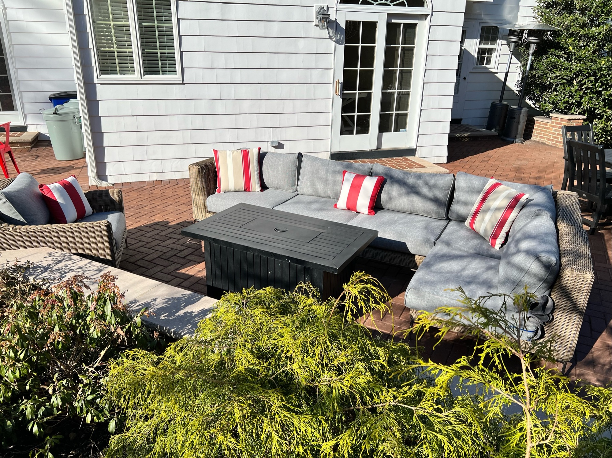 A Carolina-Style Porch and Red Paver Patio in New Jersey - Photo 4