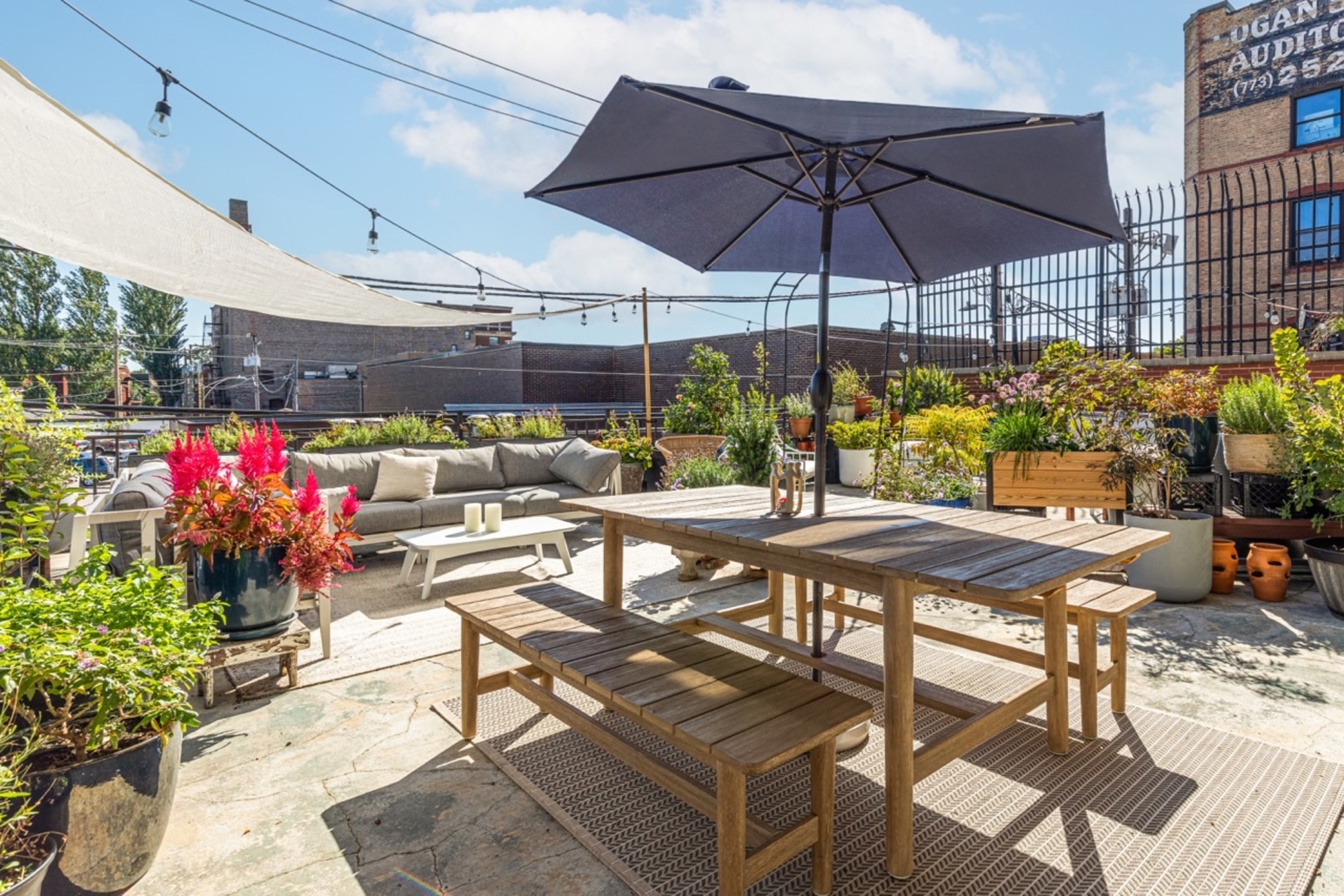 White Aluminum 6-Seat Corner Sectional + Eco-Friendly Rug + All Weather Covers in Chicago, IL - Photo 2